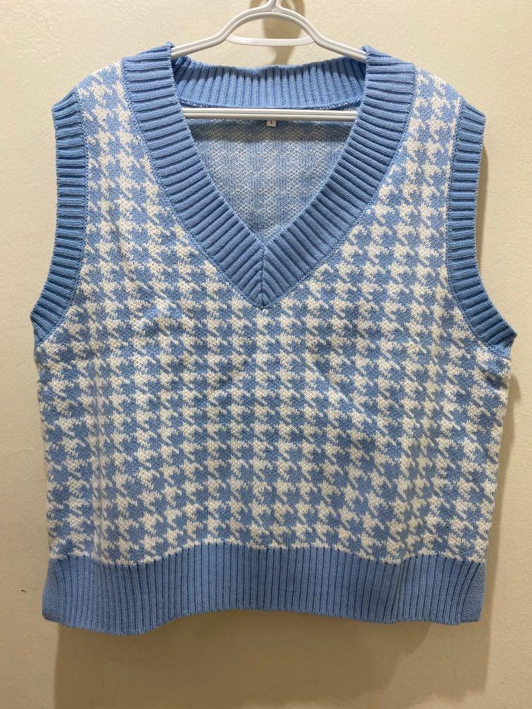 houndstooth crochet vest
