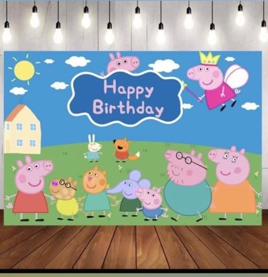Peppa pig birthday banner Hobbies Toys Stationery Craft