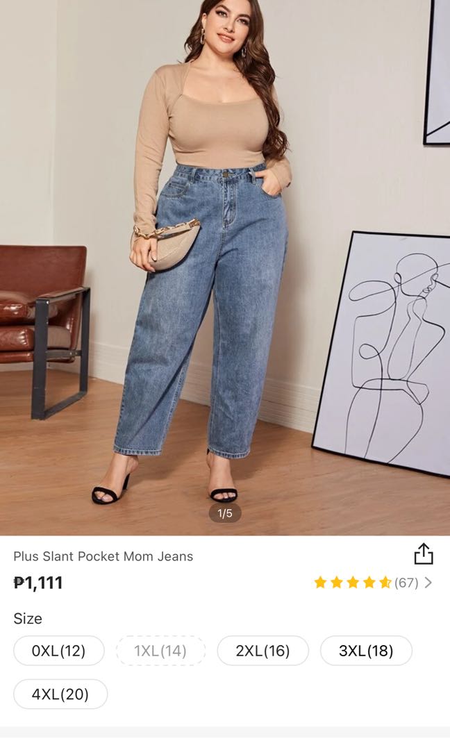 Shein Denim Mom Jeans plus size, Women's Fashion, Bottoms, Jeans on  Carousell