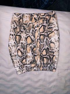Snakeskin miniskirt
