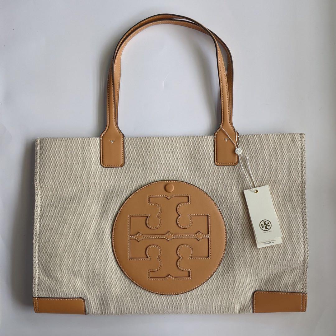 TORY BURCH original ella canvas tote shoulder bag large, Luxury, Bags &  Wallets on Carousell