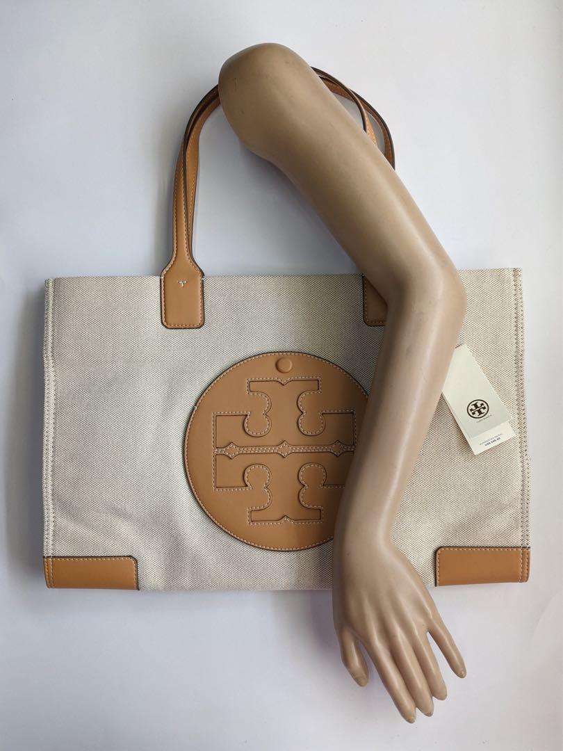 TORY BURCH original ella canvas tote shoulder bag large, Luxury, Bags & Wallets on Carousell