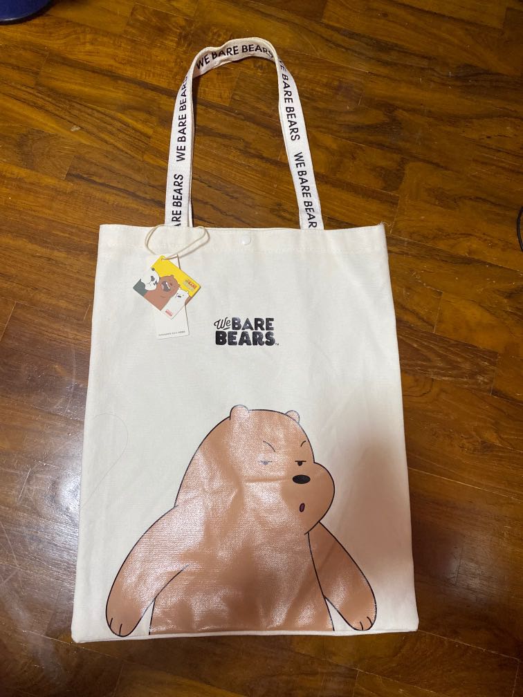 We Bare Bears Canvas Tote Bag Miniso