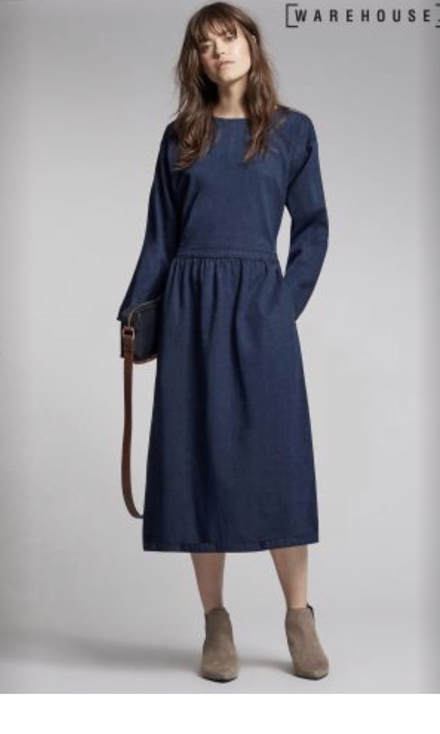Warehouse denim midi dress sales