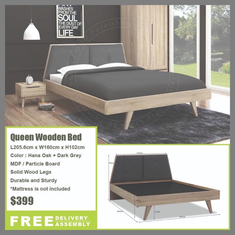 Wooden Queen Size Bed Frame Furniture, How To Put Together A Queen Size Wooden Bed Frame