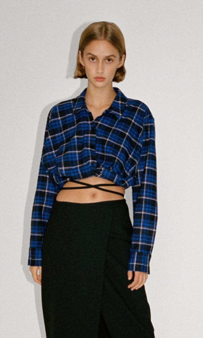 Zara checked crop top clearance