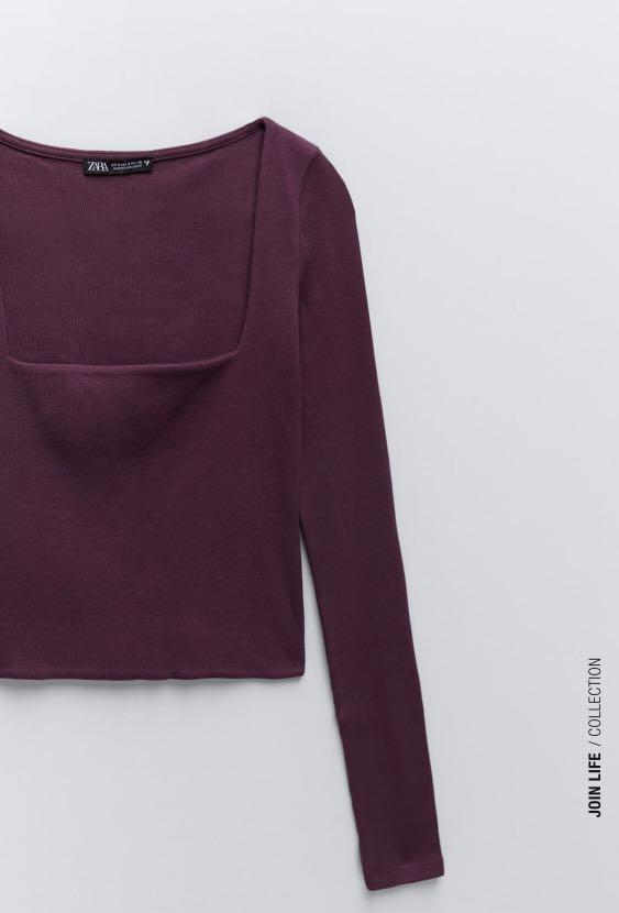 Zara Square neck top, Women's Fashion 