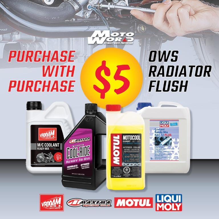 5 Coolant Radiator Flush Servicing for Motorcycle, Motorcycles
