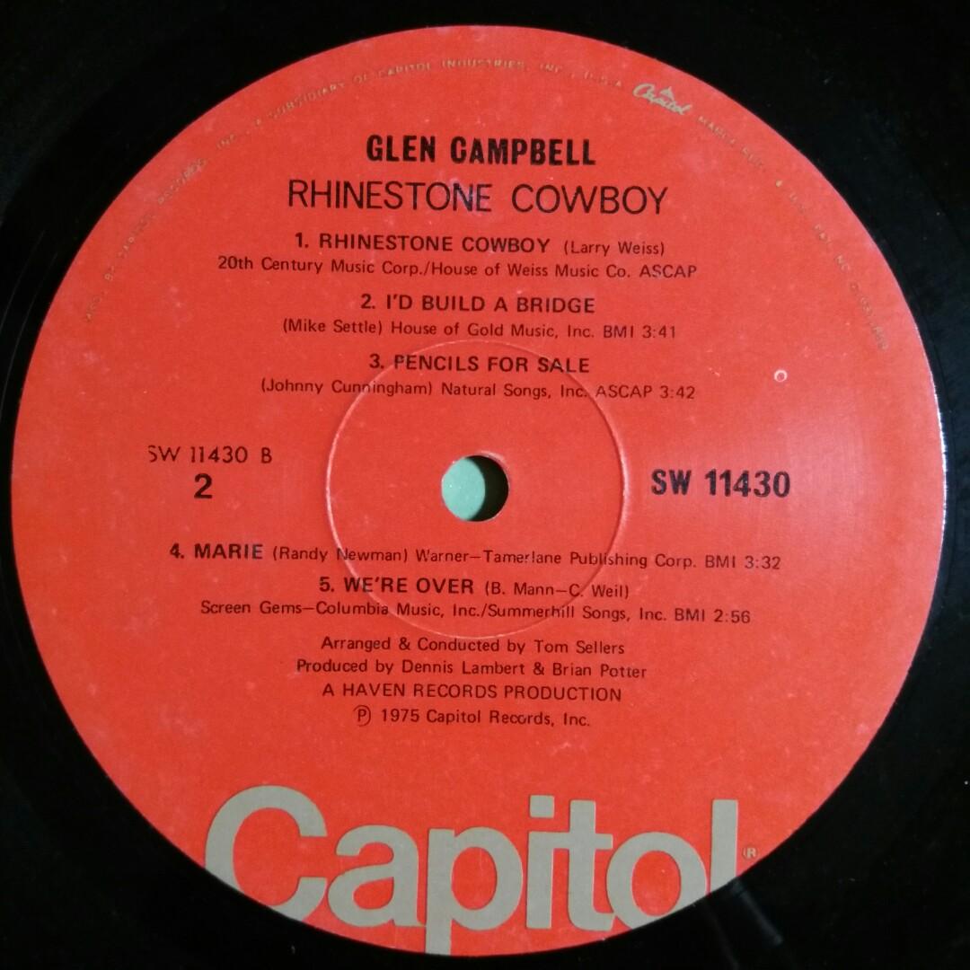 舊版黑膠唱片^ Glen Campbell ~ Rhinestone Cowboy (1975 US), 興趣及