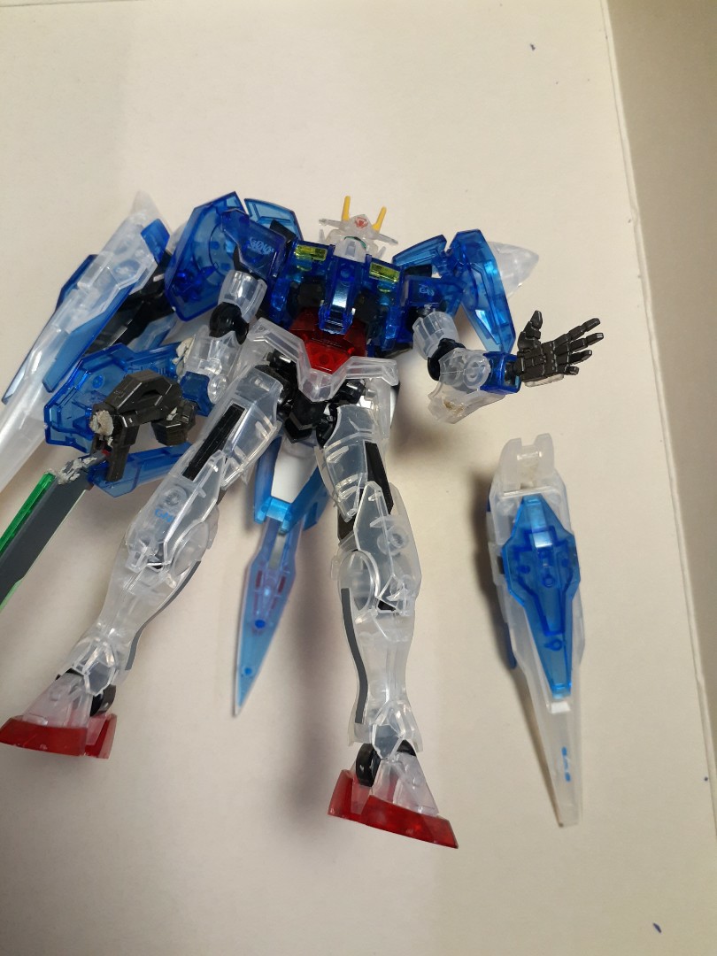 已素組 HG 彩透版 GN-0000 + GNA-010 OO Riser 高達模型 Gundam 一切如圖 家中清模型 平賣 或有缺件 有 ...