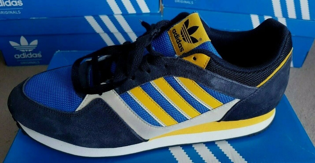 ADIDAS ZX 100 YELLOW BLUE RARE TARINERS UK 10 BOXED NOT MALMO ZX 750