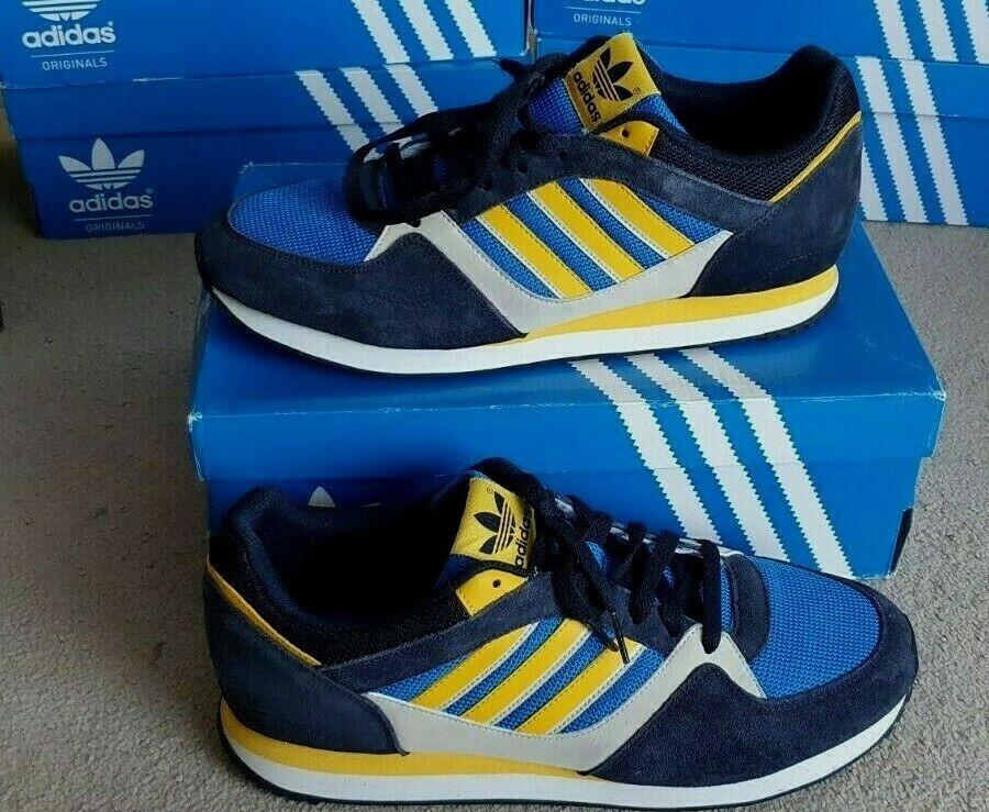 ADIDAS ZX 100 YELLOW BLUE RARE TARINERS UK 10 BOXED NOT MALMO ZX 750