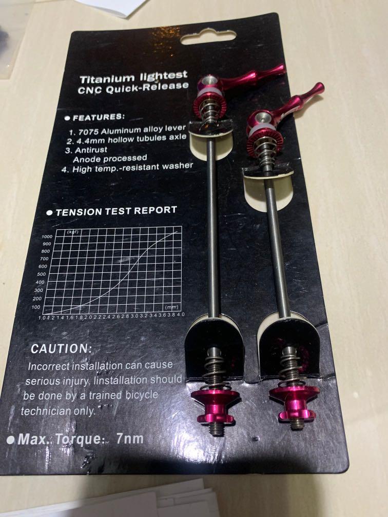 AEST Titanium Quick Release Wheel Skewers Ti Alex 100/130 QR, Sports