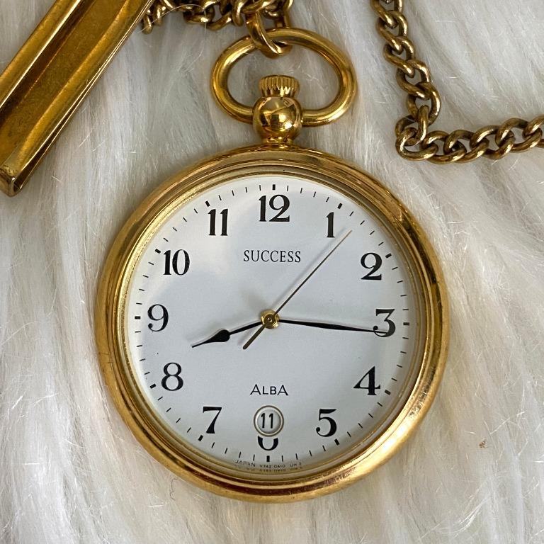 Alba Success Vintage Gold Pocket Watch, Women's Fashion, Watches ...