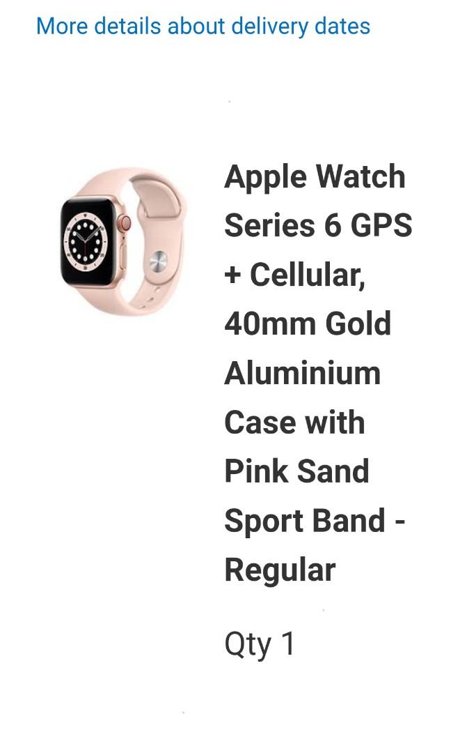 apple watch 6 gps cellular 40mm rose gold