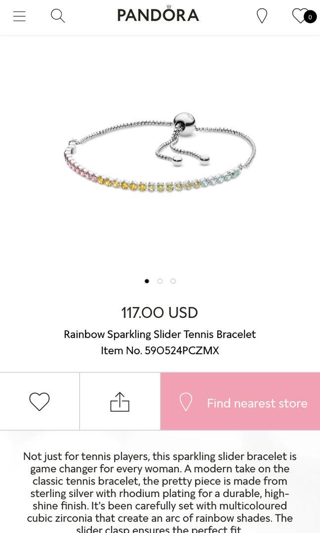 Rainbow tennis bracelet pandora top