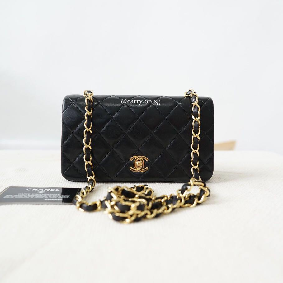 SOLD] Chanel Mini Rectangle Full Flap Bag in Black Lambskin with 24k GHW ✨,  Luxury, Bags & Wallets on Carousell