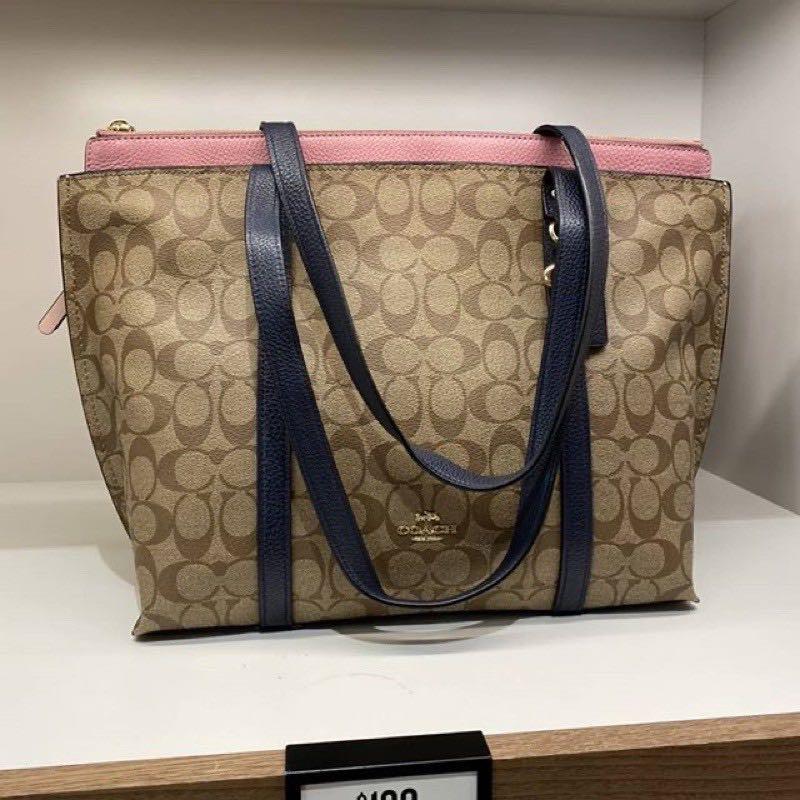 may tote with signature canvas detail