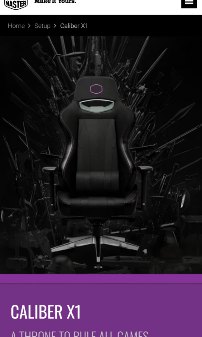 Cooler master caliber X1 gaming chair Furniture Home Living