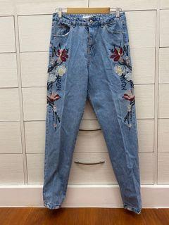 Embroidered Mom Jeans