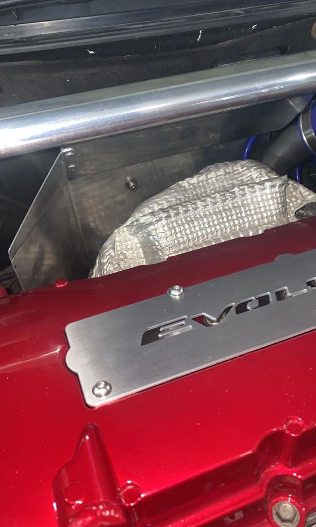 Evo X firewall heatshield, Car Accessories, Accessories on Carousell