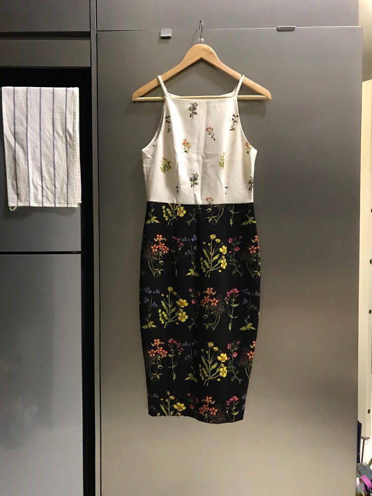 H\u0026M floral dress botanical print, Women 
