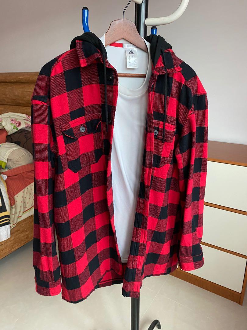 H&m flannel hoodie hot sale