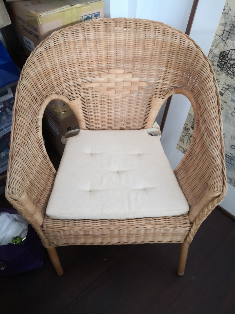 Ikea rattan chair, Furniture & Home Living, Furniture, Chairs on Carousell