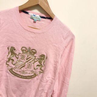 knightsbridge粉色大logo針織長袖上衣