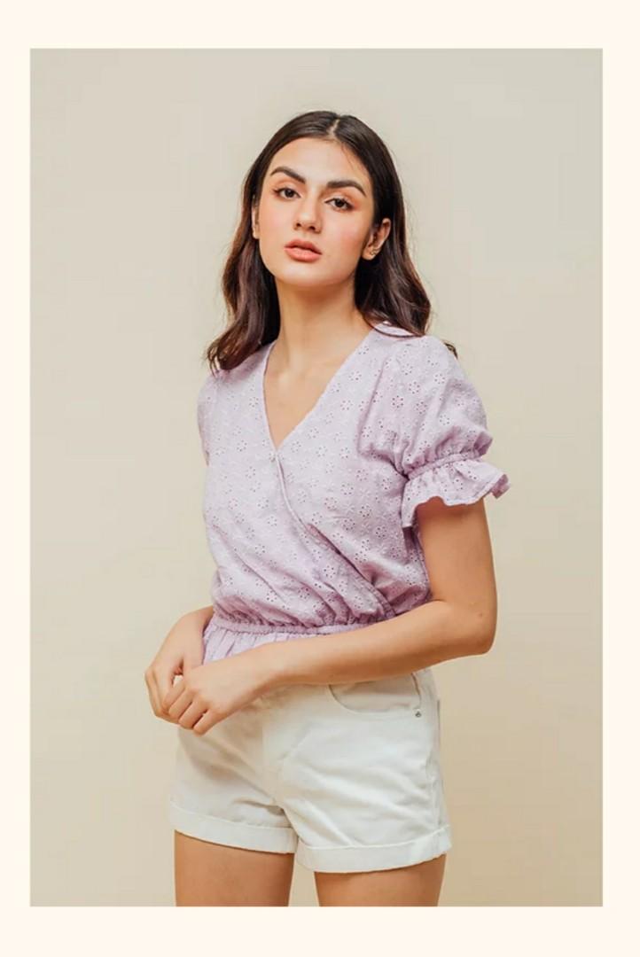 lilac peplum top