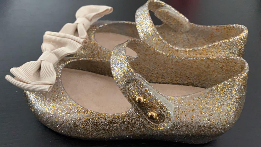 Mini melissa cheap gold shoes