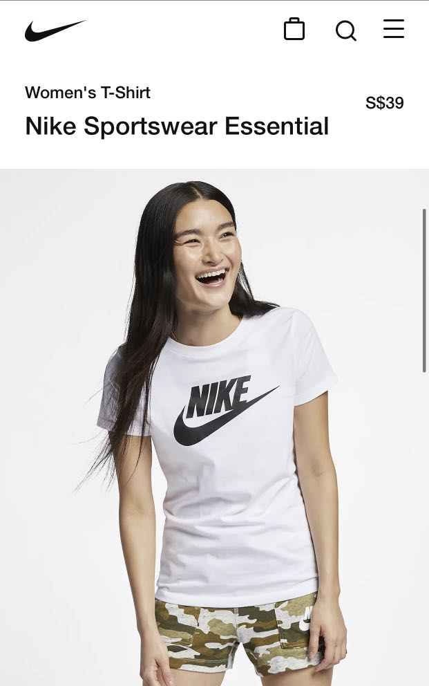 white nike womens top