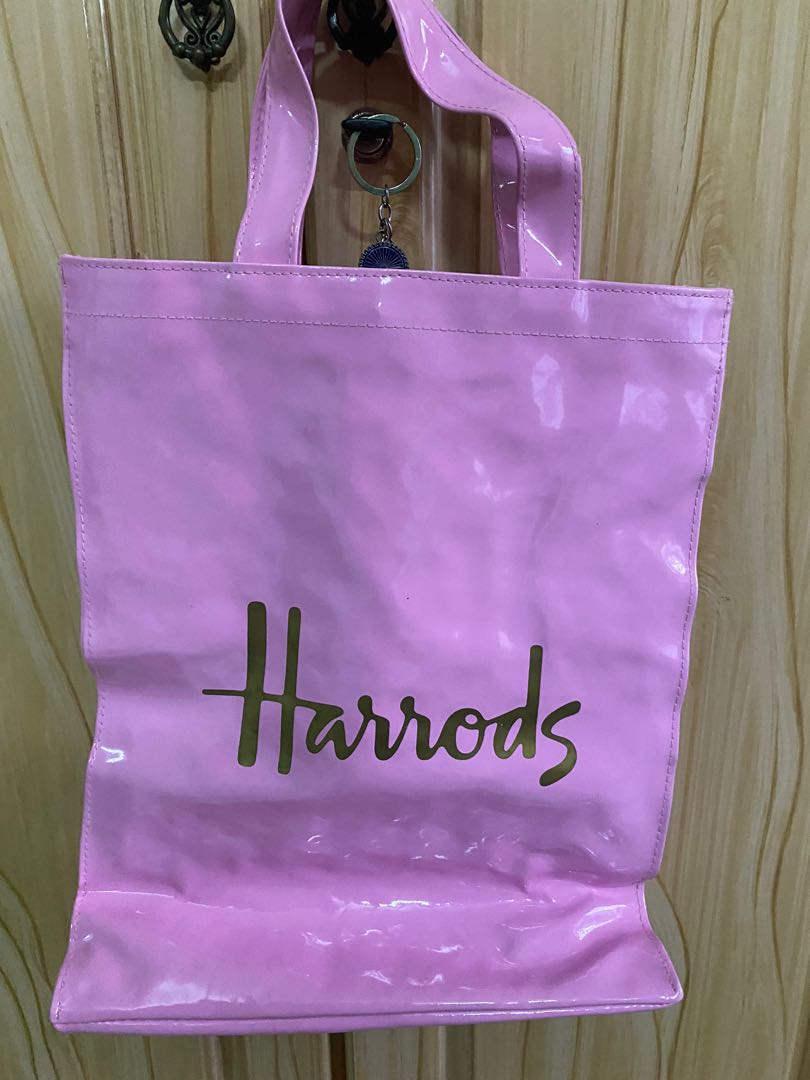 Harrods Pink signature logo shoulder bag, Women's Fashion, Bags