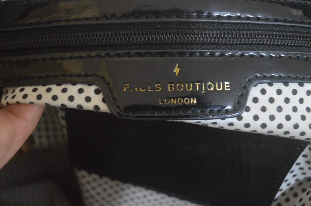 Pauls Boutique Women's Maisy Bowler London-Patent Black Structured 3-way Bag