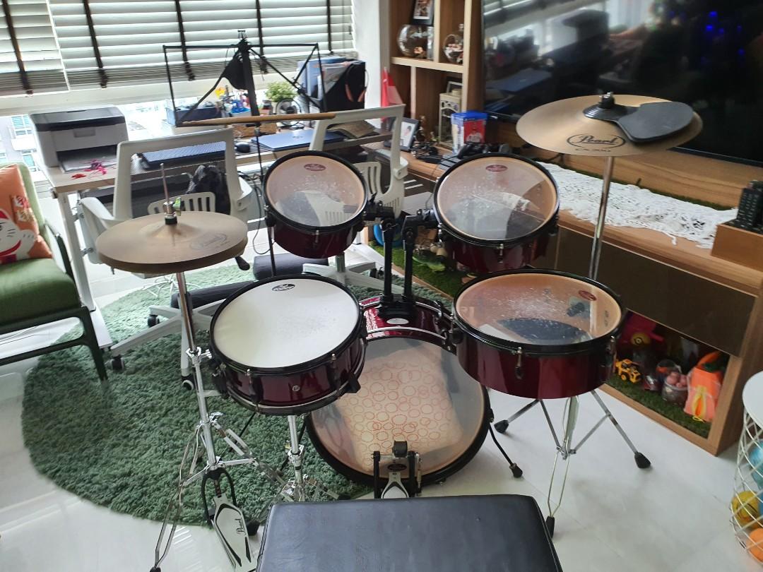 Pearl Rhythm Traveler Drum Set Music Media Music Instruments On Carousell