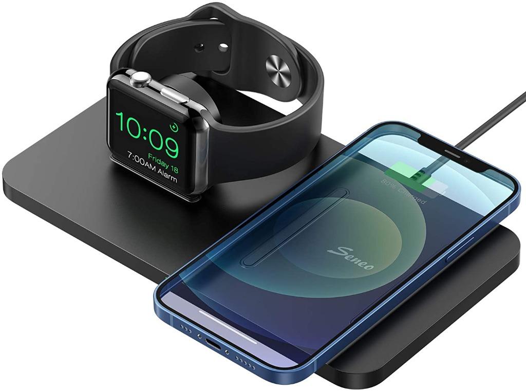 Seneo Dual 2 in 1 Wireless Charger, Apple Watch Charging Pad