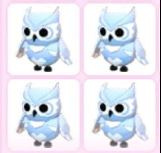 Adopte Me Neon Snow Owl And Normal Snow Owl Restock Daily Toys Games Video Gaming In Game Products On Carousell