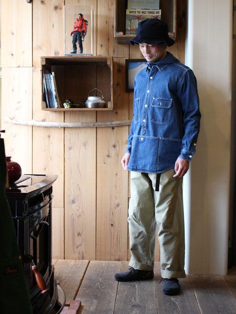 snow peak Field Utility Pullover denim shirt jacket, 男裝, 外套及