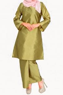 Thai silk kurung gold Women s Fashion Muslimah Fashion Baju