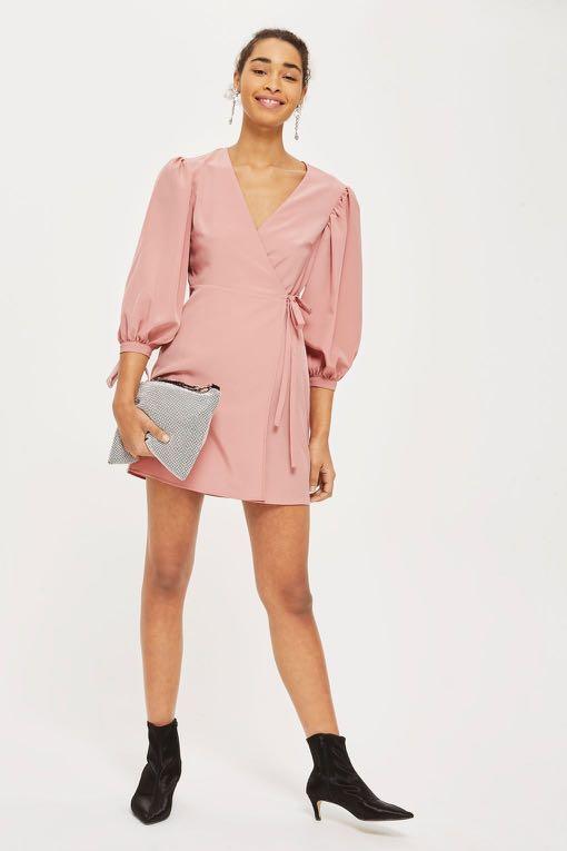 Topshop pink wrap dress Clearance