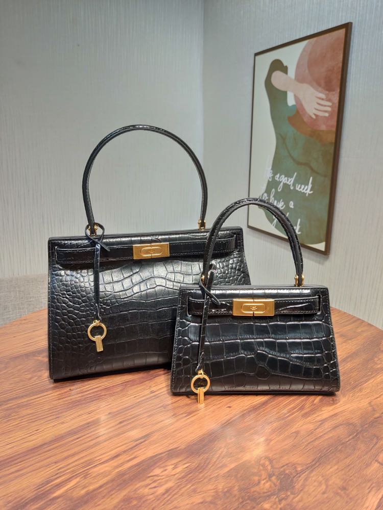 Lee radziwill croc embossed leather tote discount
