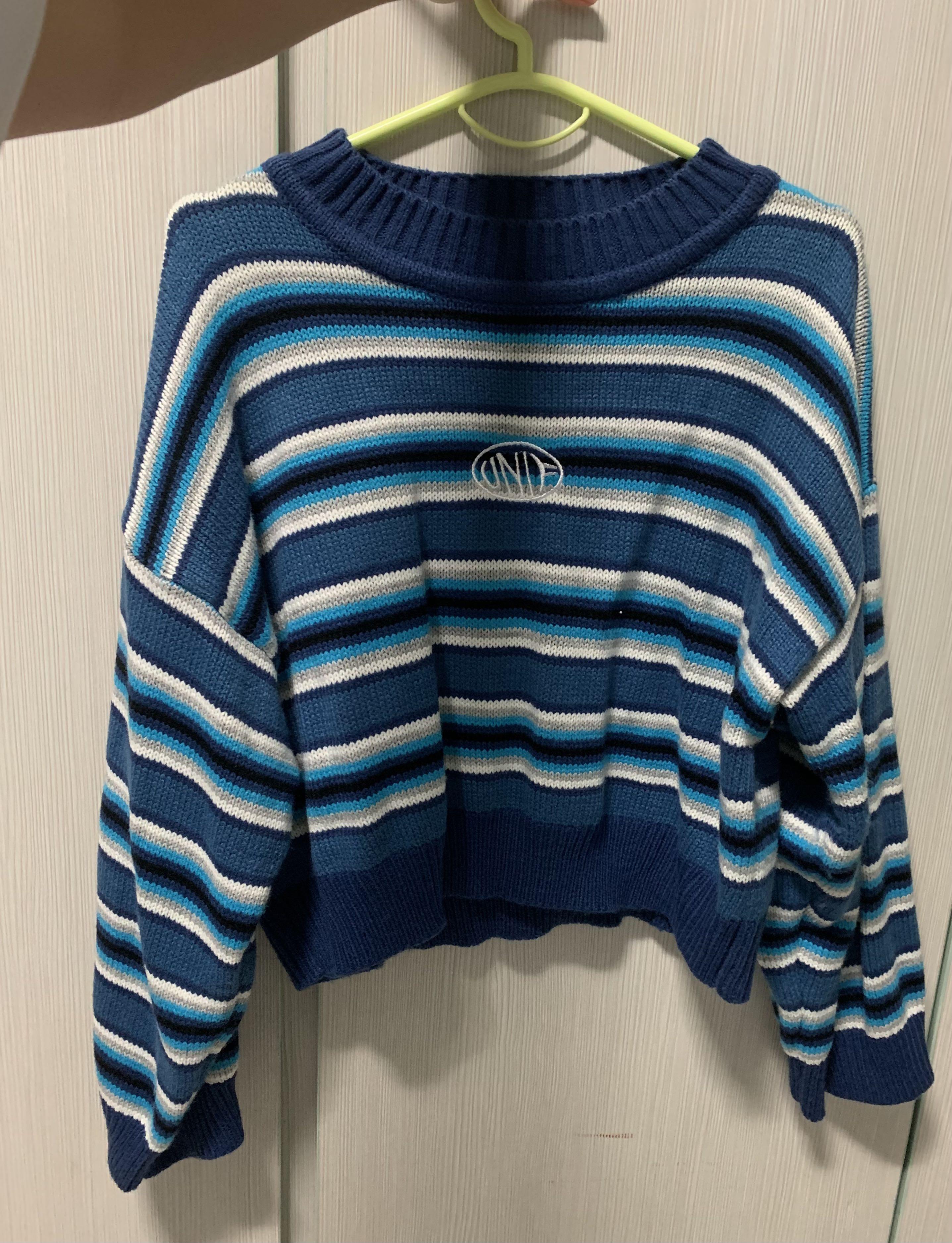 UNIF Clarissa Sweater blue Stripes Women s Fashion Tops Other