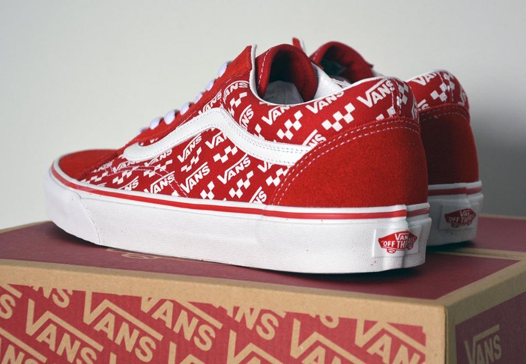 Red vans shop with logo