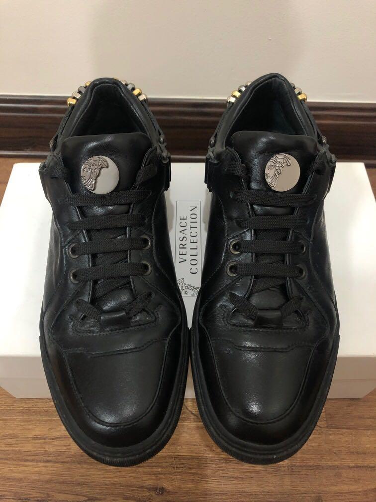 Versace Sneakers (Category: Sneakers) located in Quezon City. Submitted by jpy00 (Listing ID 1061621487, Image 3). Description: Versace Leather Sneakers Rarely worn Excellent condition Best fits sz 8.5 - 9 Bought for $650 from Nordstrom Comes with black dust bag.