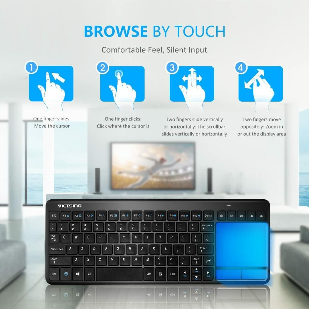 VicTsing UltraSlim Mini Wireless Touchpad Keyboard, AllinOne