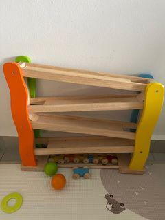 Wooden ball running rack montessori - the better toy store