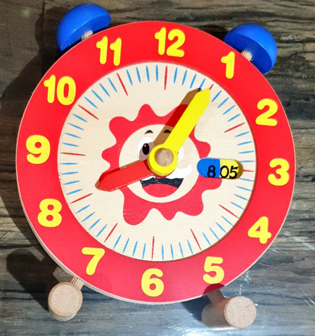 Wooden clock with time display, Babies & Kids, Baby Nursery & Kids ...