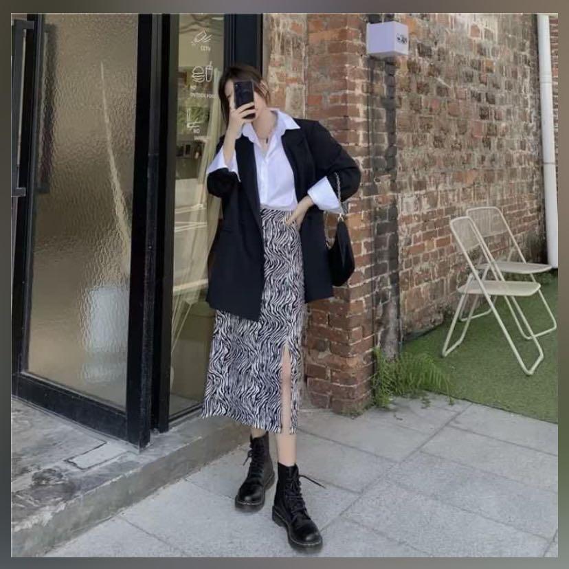 Zebra Slit Skirt Women S Fashion Bottoms Skirts On Carousell