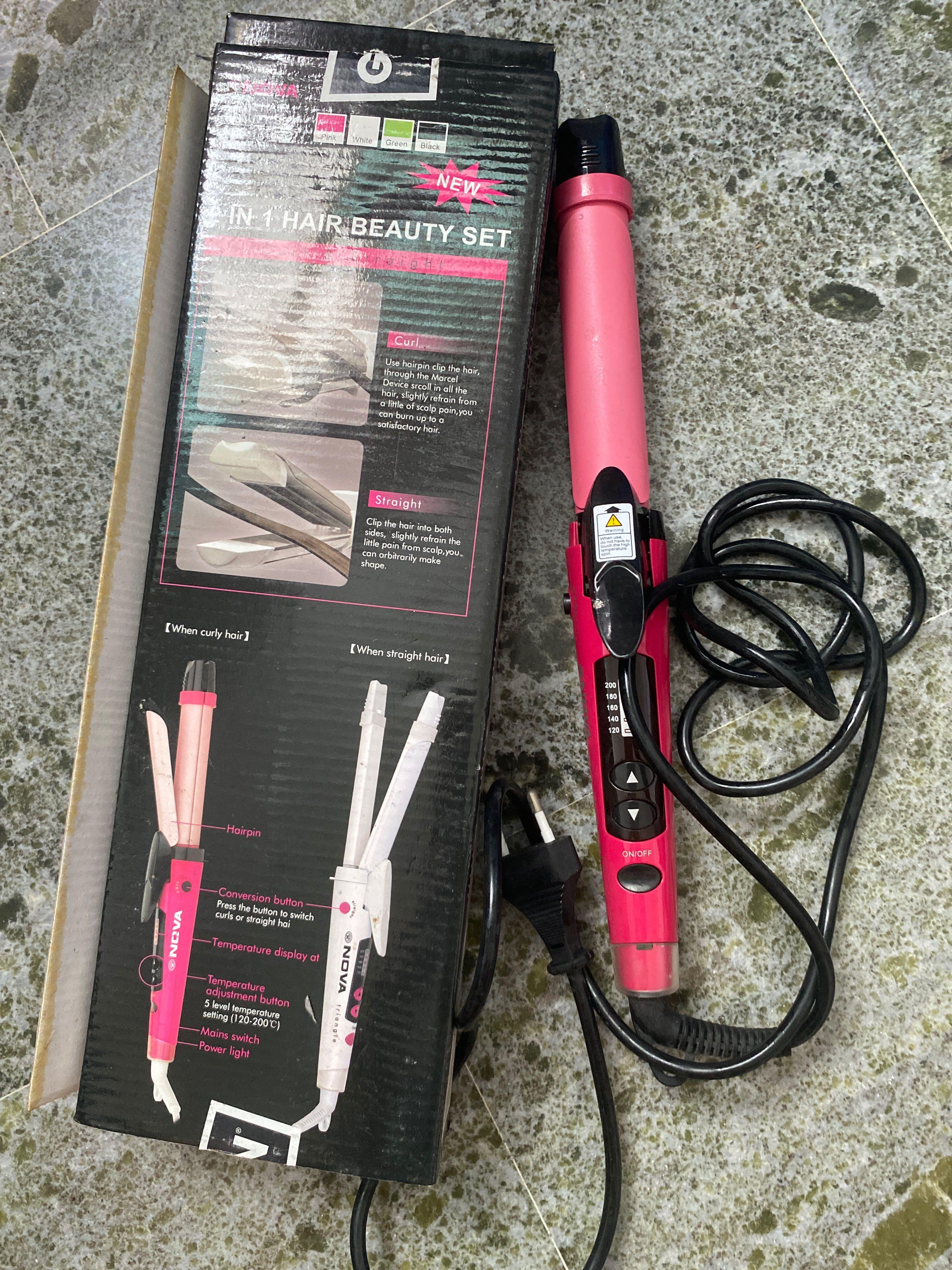 Nova 2 in 1 Hair Beauty Set hair curler straightener Beauty