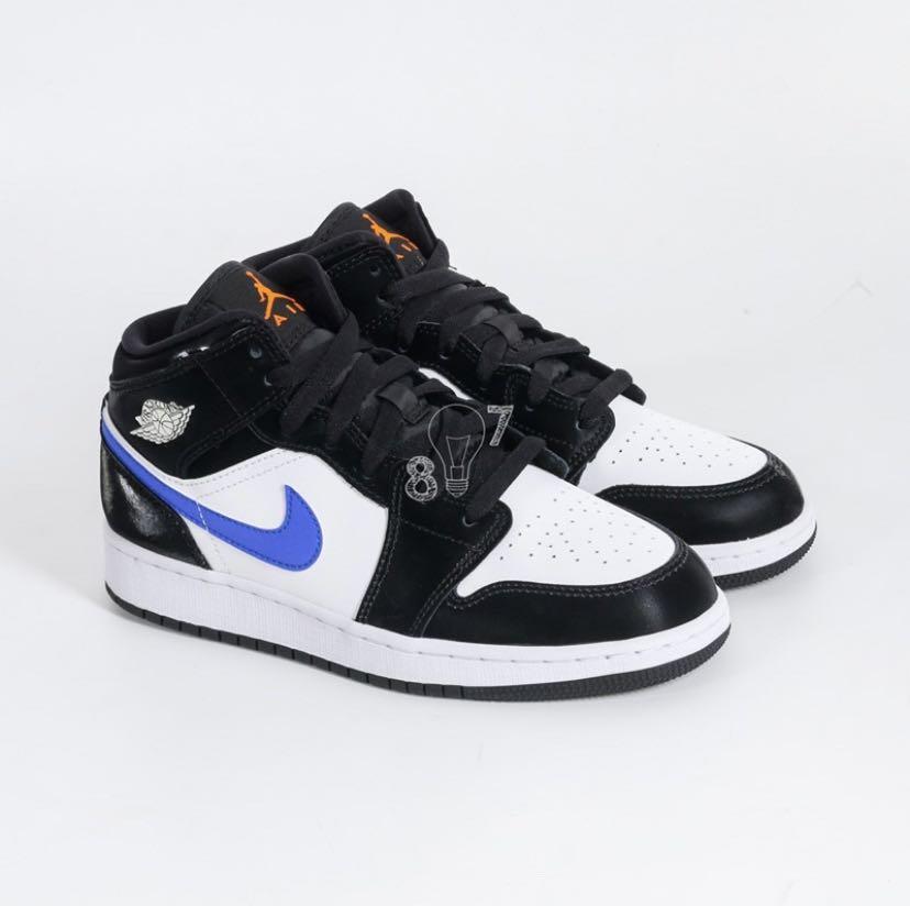 jordan 1 mid gs black racer blue